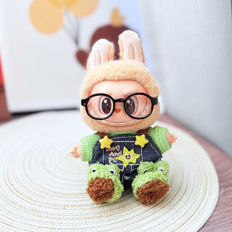 [Clothes only] One, two and three generations of keychains Labubu clothes pendant Labubu baby clothes denim cute dog overalls cute