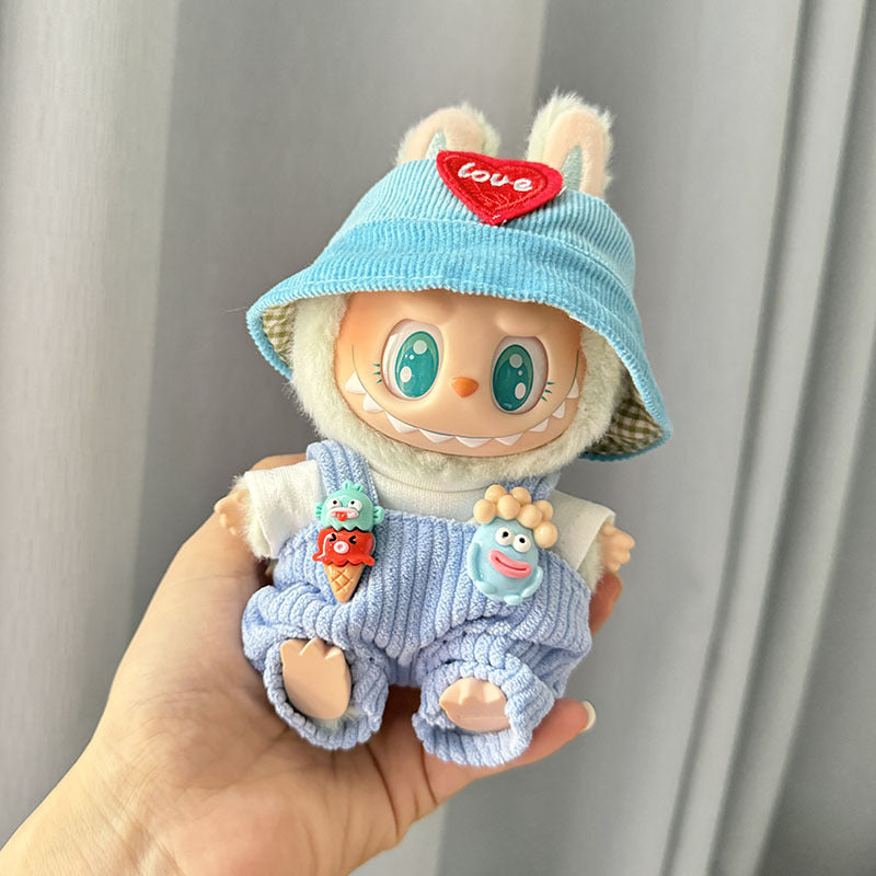 [Clothes only] First and second generation Labubu clothes pendant Labubu sitting party baby clothes cone overalls set