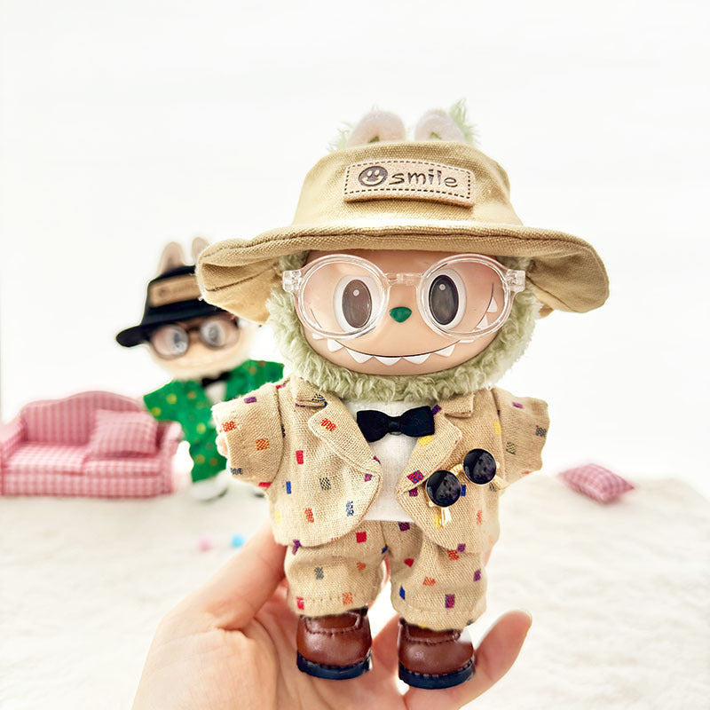 [Clothes only] First and second generation Labubu clothes pendant Labubu baby clothes rainbow girl casual suit overalls