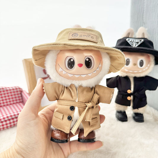 [Clothes only] First and second generation Labubu clothes pendant Labubu sitting party baby clothes long trench coat suit cute