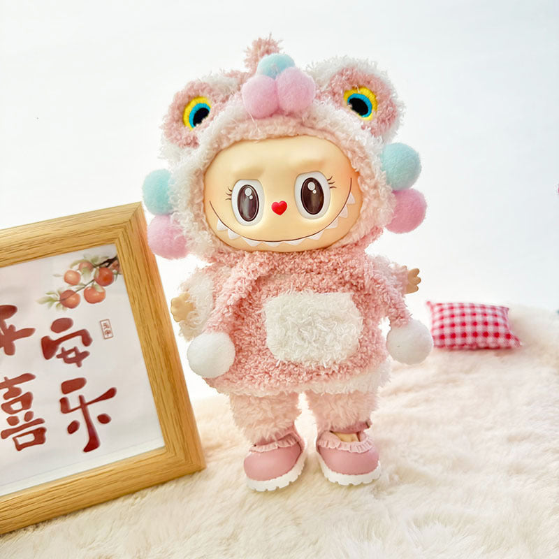 [Clothes only] First and second generation keychain Labubu clothes pendant Labubu New Year's baby clothes bottle overalls pants