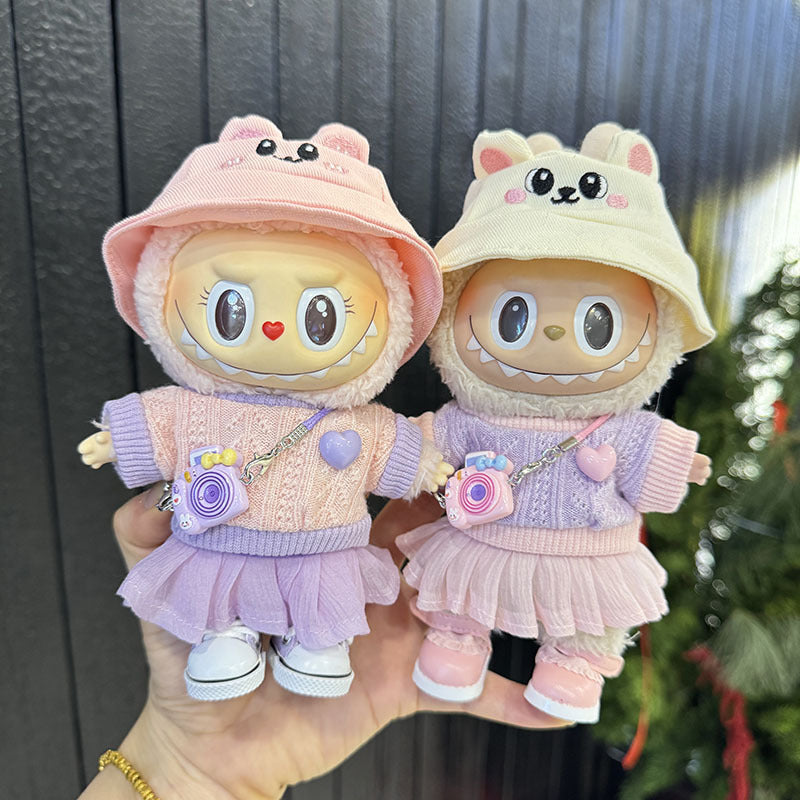 [Clothes only] First and second generation Labubu clothes pendant Labubu sitting party baby clothes love sweater gauze skirt