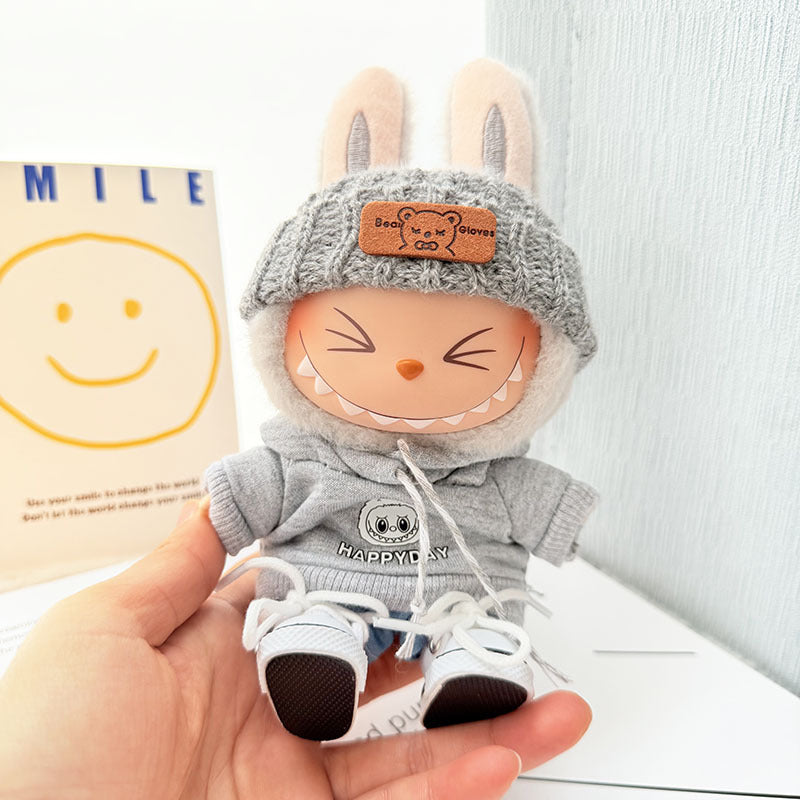 [Clothes only] First and second generation keychain Labubu clothes pendant Labubu baby clothes hooded sweater hat set