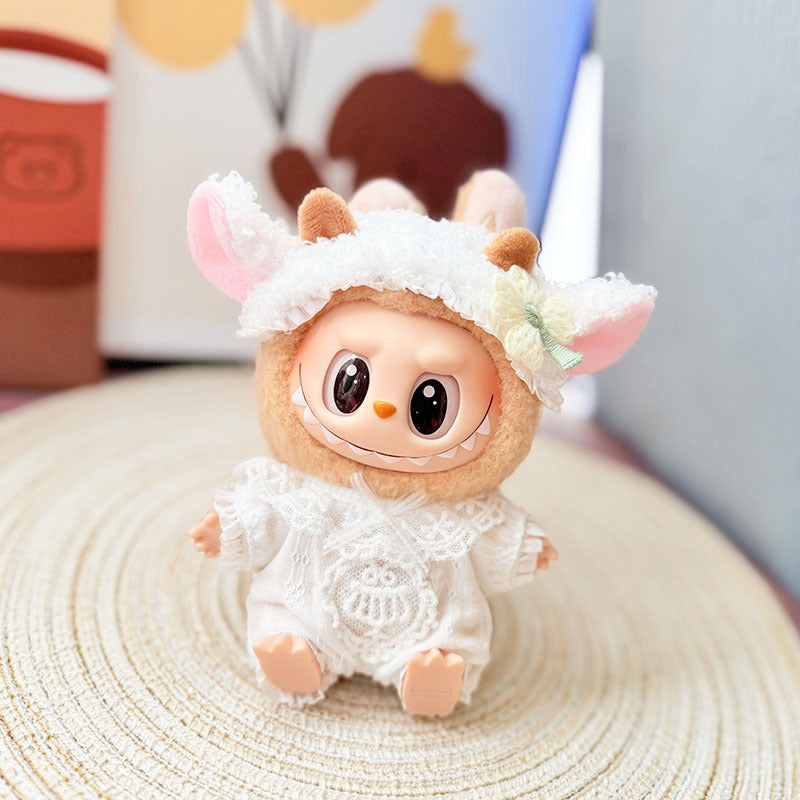 [Clothes only] First and second generation Labubu clothes pendant Labubu sitting baby clothes sweet lamb onesie set