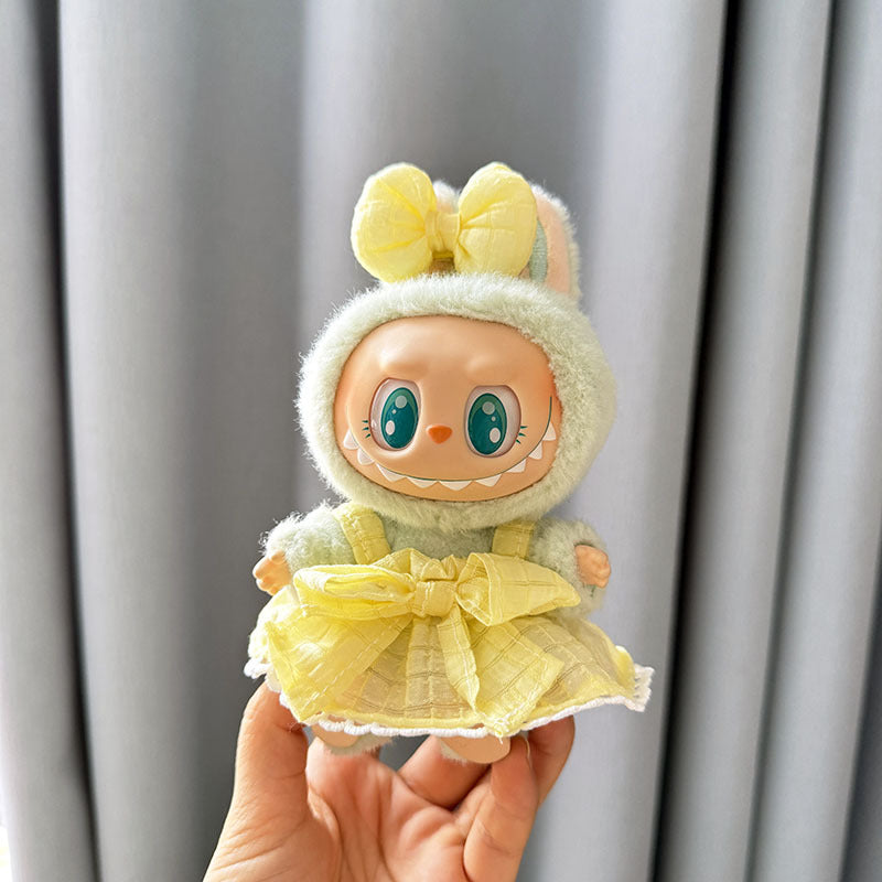 [Clothes only] First and second generation keychain Labubu clothes pendant Labubu baby clothes dress pearl hair accessories