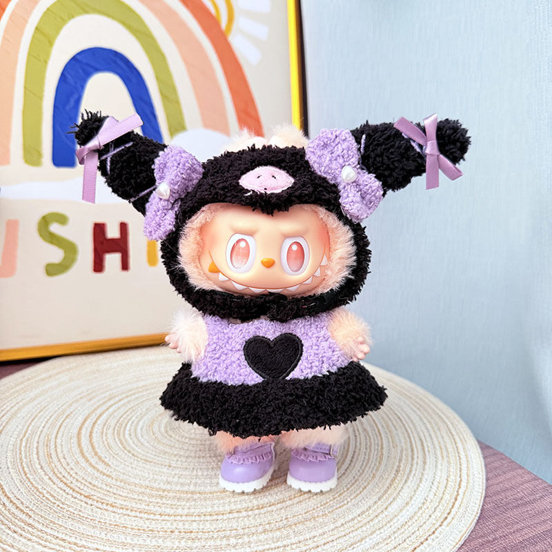 [Clothes only] One, two and three generations Labubu clothes pendant Labubu sitting baby clothes plush Kulomie suit