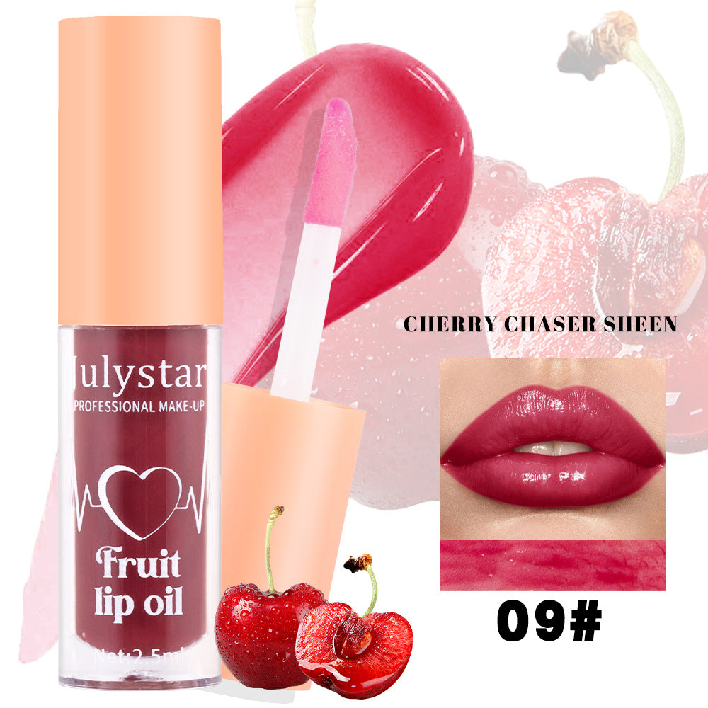 Julystar 20 Color Fruit Lip Glaze Water Light Transparent Moisturizing Moisturizing Temperature Variable Pearlescent Lip Oil
