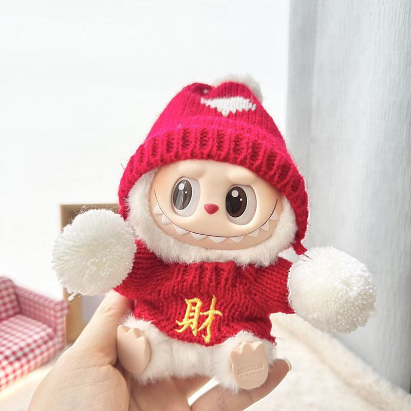 [Clothes only] First and second generation keychain Labubu clothes pendant Labubu New Year's baby clothes bottle overalls pants
