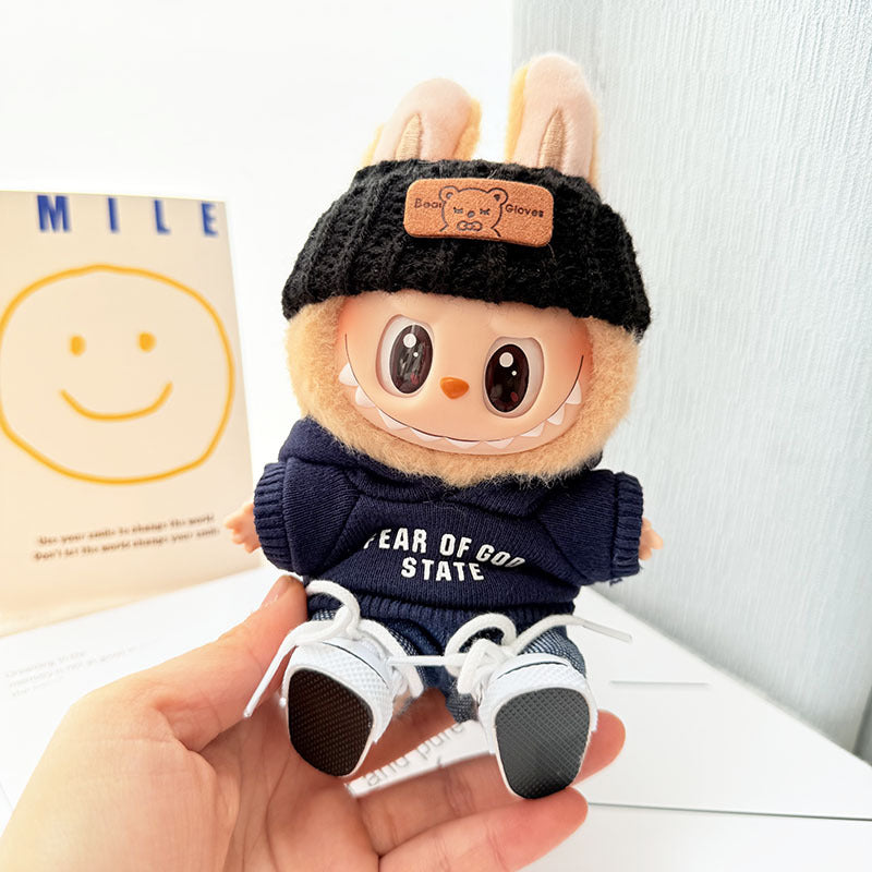 [Clothes only] First and second generation keychain Labubu clothes pendant Labubu baby clothes hooded sweater hat set
