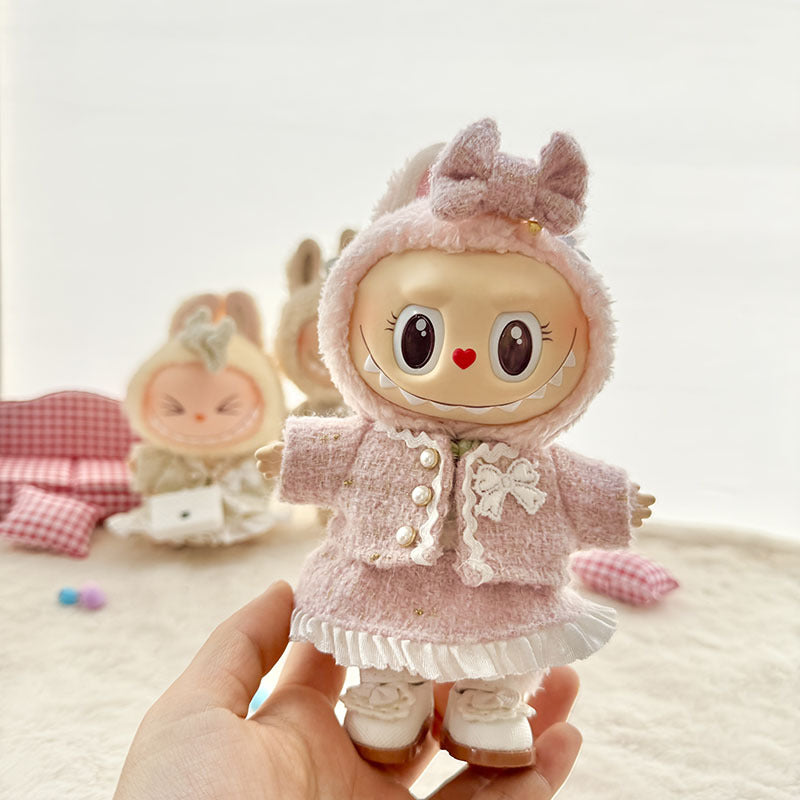 [Clothes only] First and second generation keychain Labubu clothes pendant Labubu baby clothes classic small fragrant skirt set