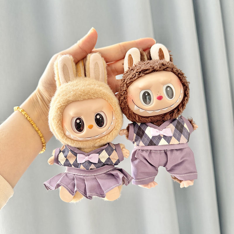 [Clothes only] First and second generation Labubu clothes pendant Labubu sitting party baby clothes British couple JK suit