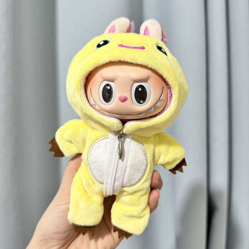 [Clothes only] The first/second generation Labubu clothes pendant Labubu sitting party baby clothes golden thread belly pocket set