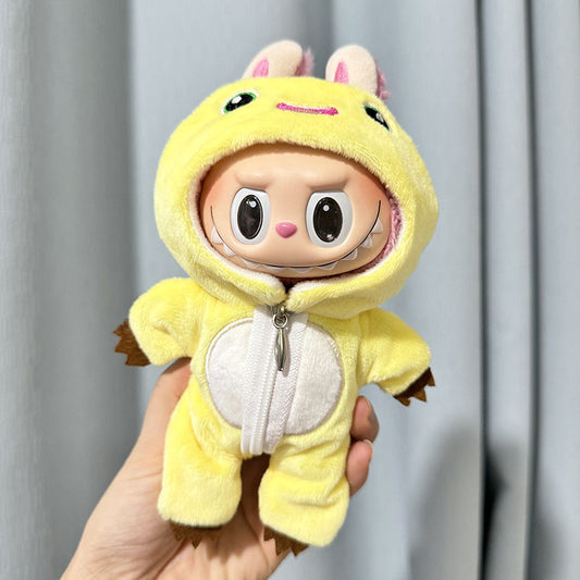 [Clothes only] The first/second generation Labubu clothes pendant Labubu sitting party baby clothes golden thread belly pocket set