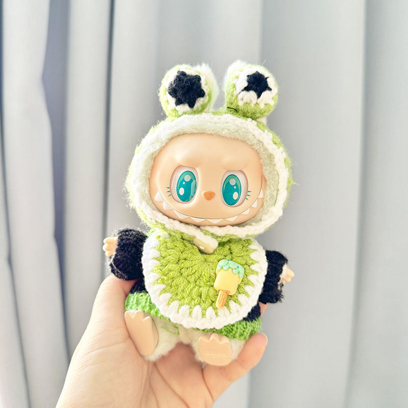 [Clothes only] One, two and three generations of keychains Labubu clothes pendant Labubu sweater headband Japanese three-piece set Moe