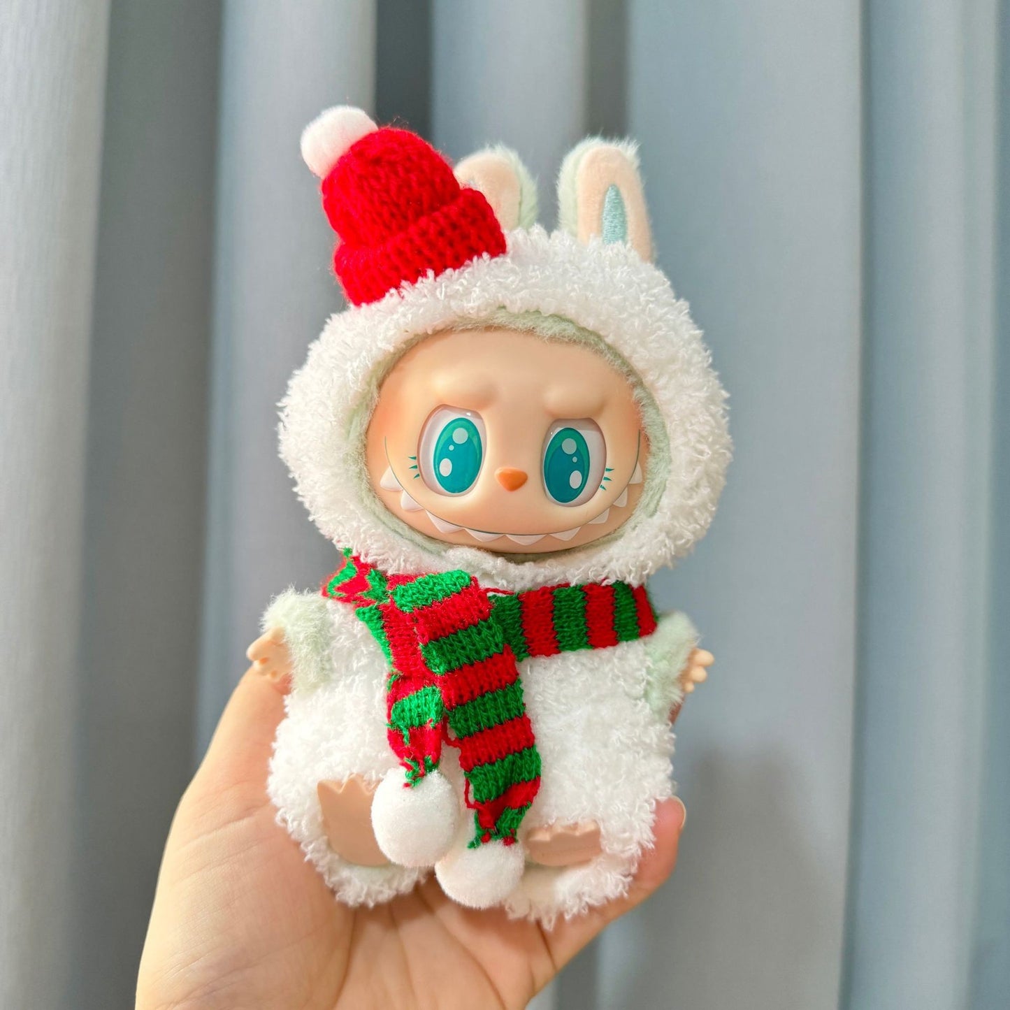 Clothes only] First and second generation Labubu clothes pendant Labubu sitting party baby clothes heart big-eared rabbit suit