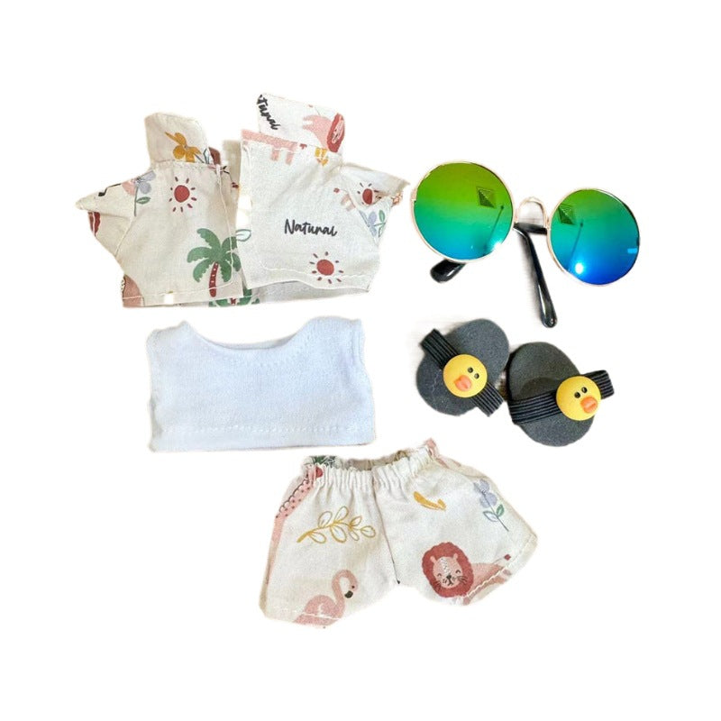 Clothes only] Baby clothes 17cm pendant blind box Labubu clothes Labubu doll for coconut tree beach set