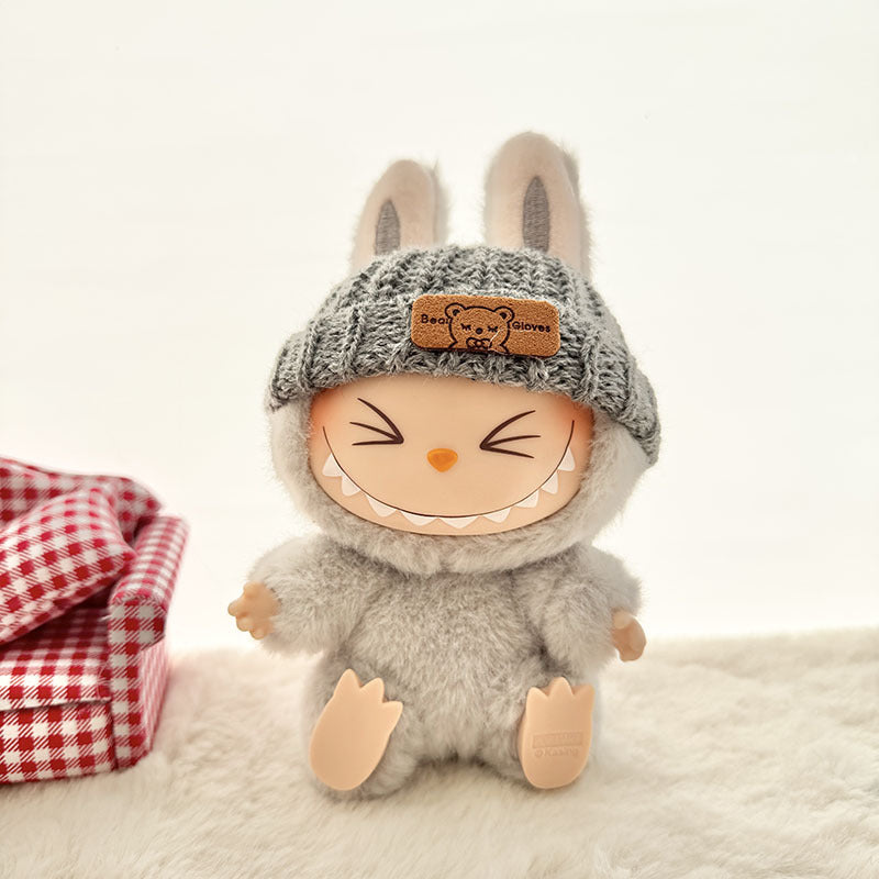 [Clothes only] The first, second and third generation keychain Labubu clothes pendant Labubu baby clothes striped buttons sweater set.