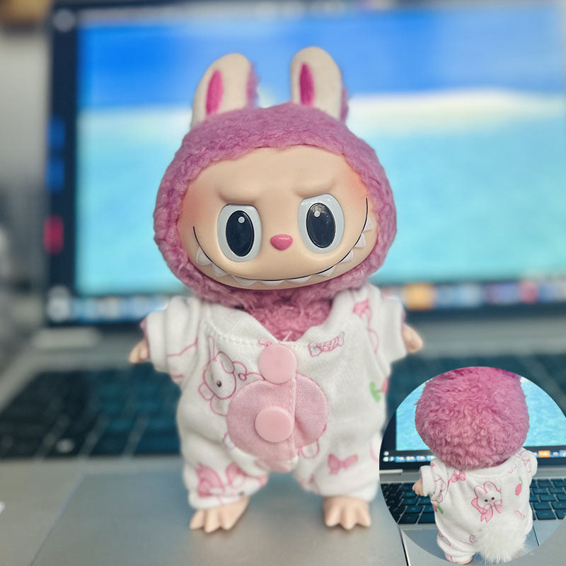 [Clothes only] 17cm pendant, Labubu clothes, keychain Labubu doll, replacement baby clothes, cool trend clothes.