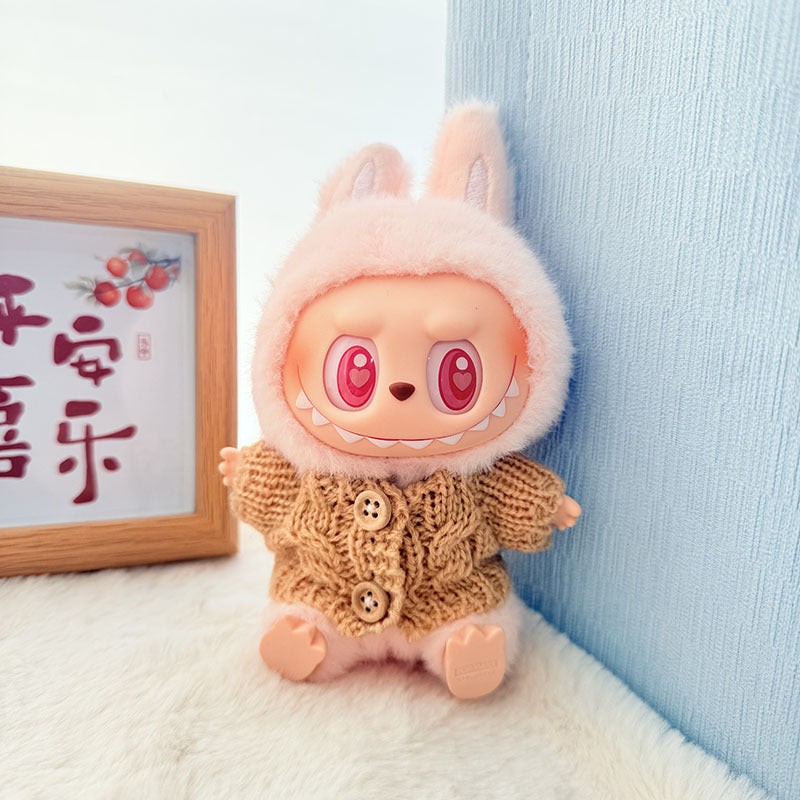 [Clothes only] One, two and three generations of keychains Labubu clothes pendant Labubu baby clothes knitted sweater hat set
