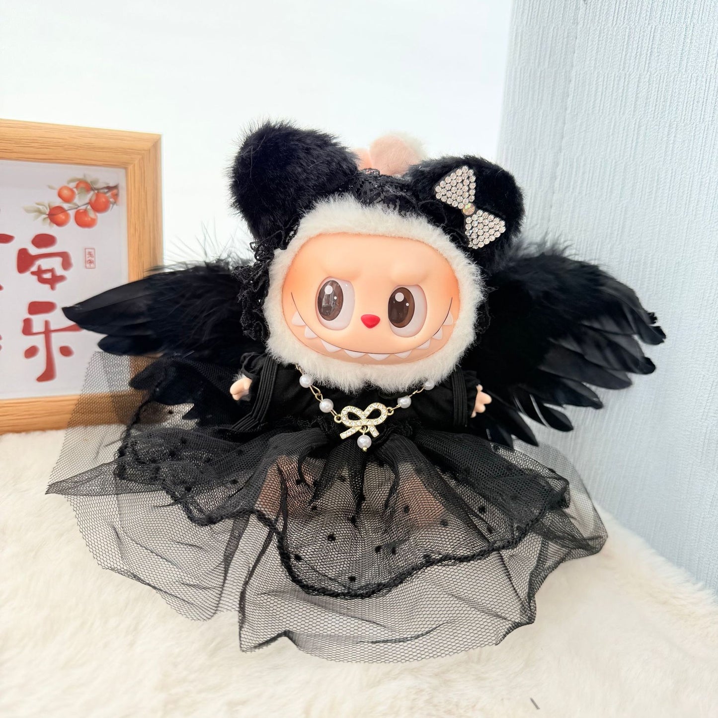 [Clothes only] One, two and three generations Labubu clothes pendant Labubu sitting party baby clothes angel feathers wings cute