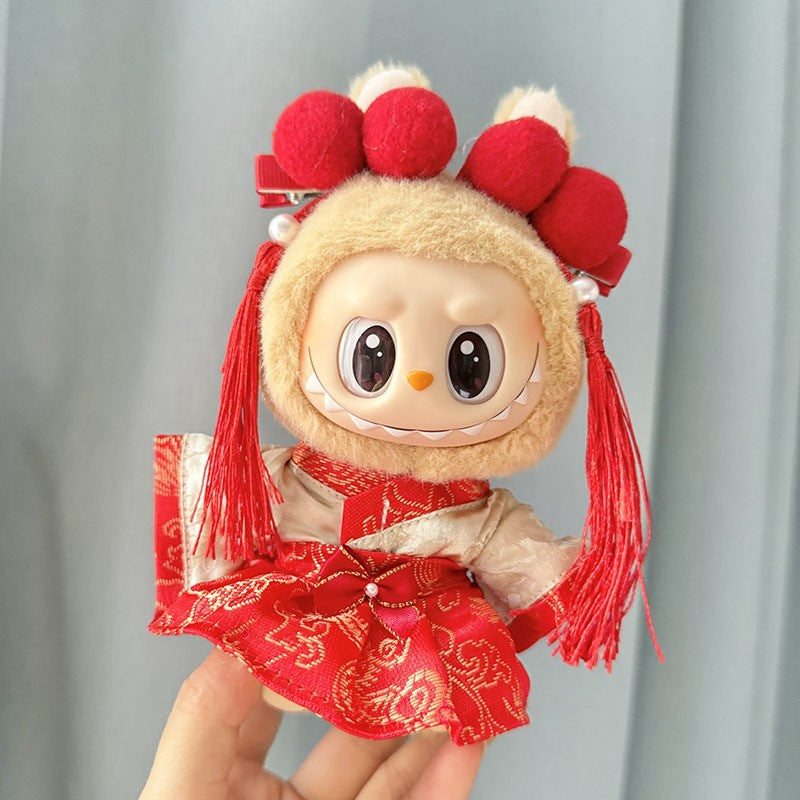 [Clothes only] First and second generation keychain Labubu clothes pendant Labubu cloth for the New Year Christmas set collection