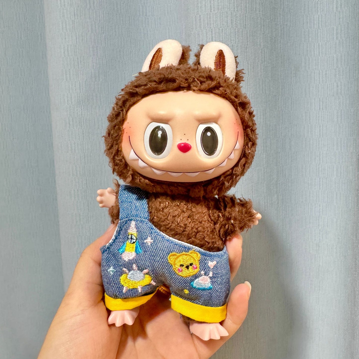 Clothes only] Baby clothes 17cm pendant Labubu clothes Labubu doll with overalls series cute and cute