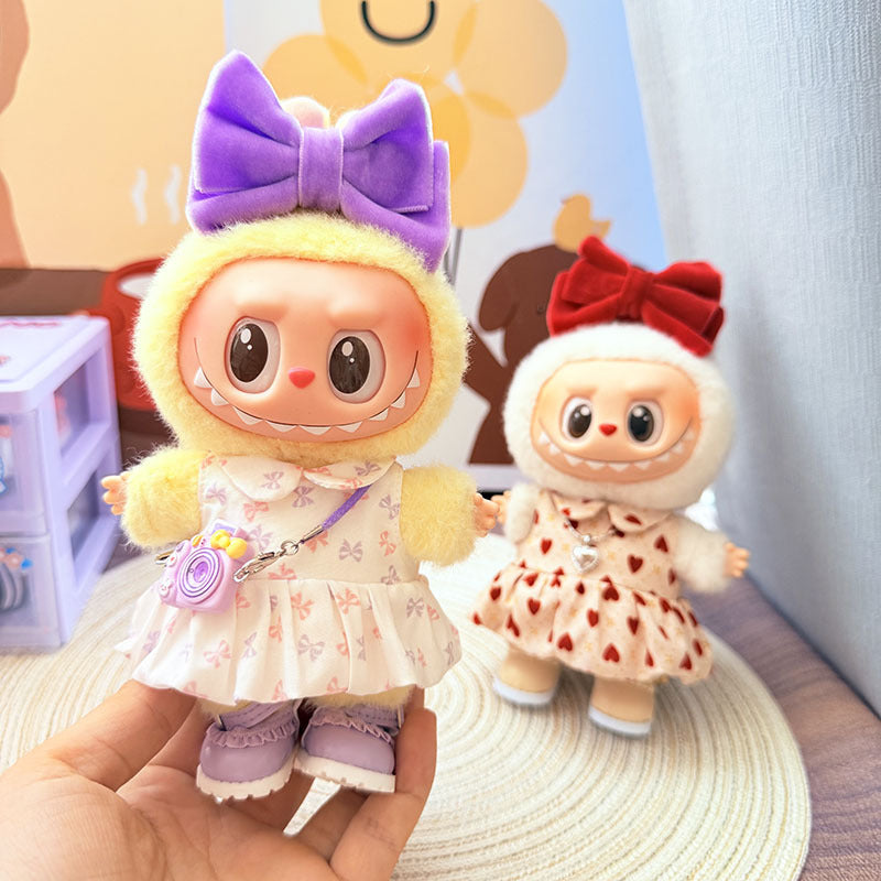 [Clothes only] One, two and three generations Labubu clothes pendant Labubu sitting baby clothes sweet heart dress