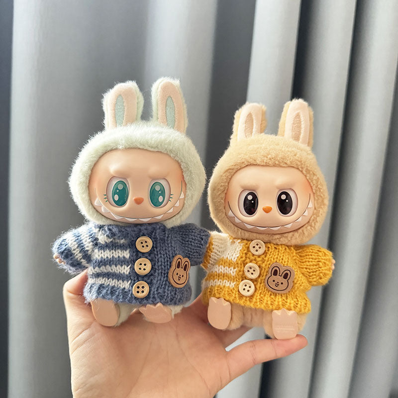 [Clothes only] First and second generation keychain Labubu clothes pendant Labubu sitting party bear label scarf hat