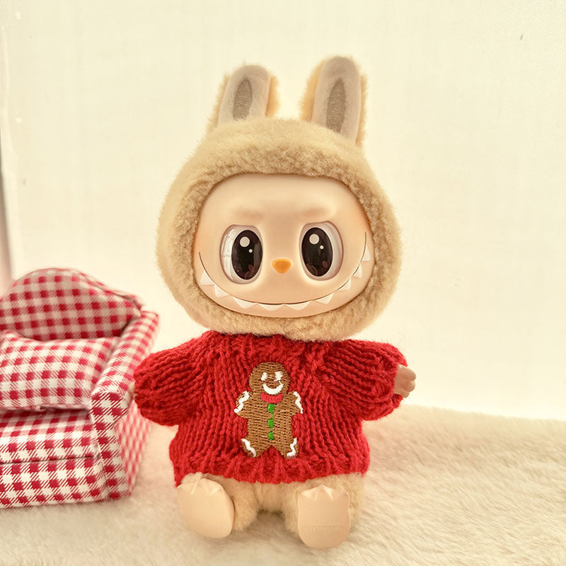 [Clothes only] First and second generation keychain Labubu clothes pendant Labubu sitting party New Year's wealth sweater