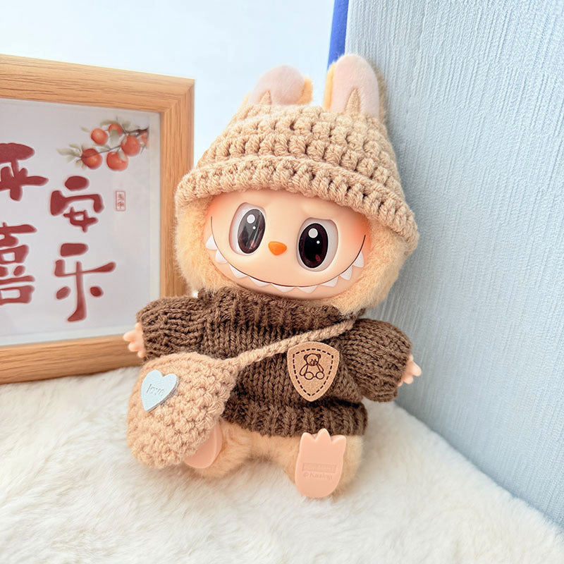 [Clothes only] First and second generation keychain Labubu clothes pendant Labubu handmade sweater Japanese three-piece set cute
