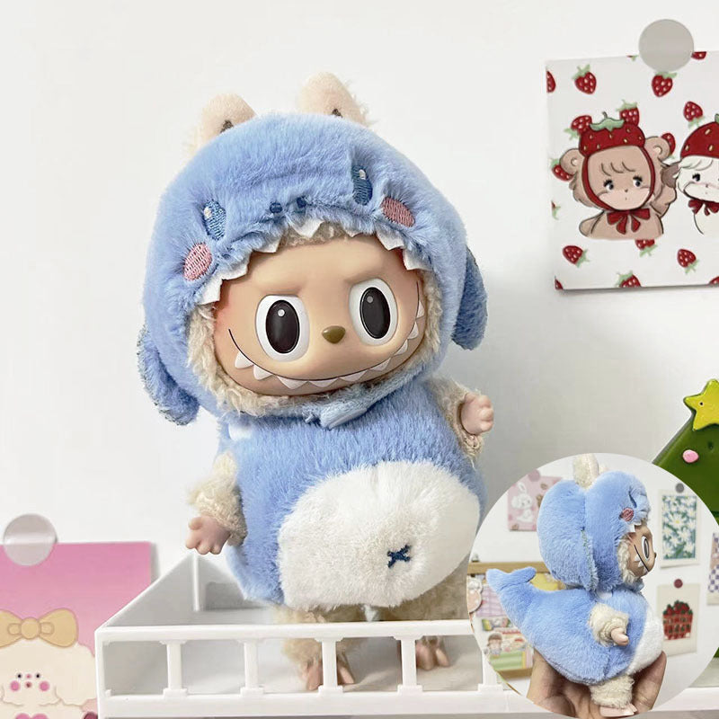 [Clothes only] 15cm Labubu Christmas clothes blind box Macaron Labubu pendant sweater hat set