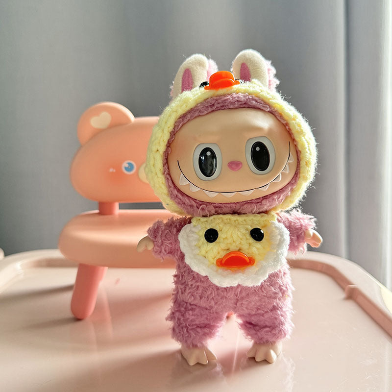 [Clothes only] First and second generation Labubu clothes pendant Labubu sitting party baby clothes hand hook little yellow duck suit