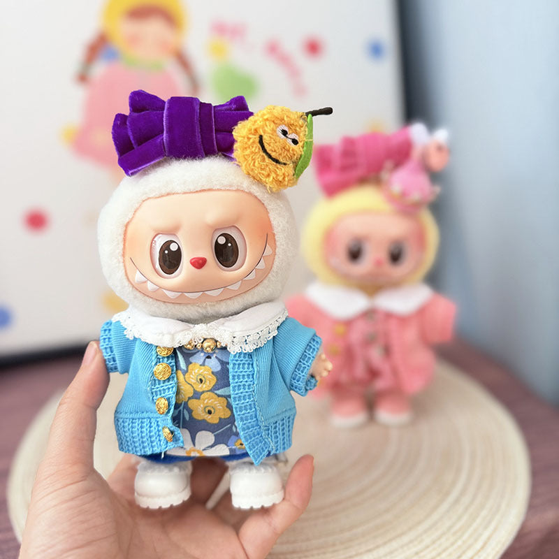 仅衣服] 一二代Labubu衣服挂件拉布布坐坐娃衣花团锦簇套装可爱女