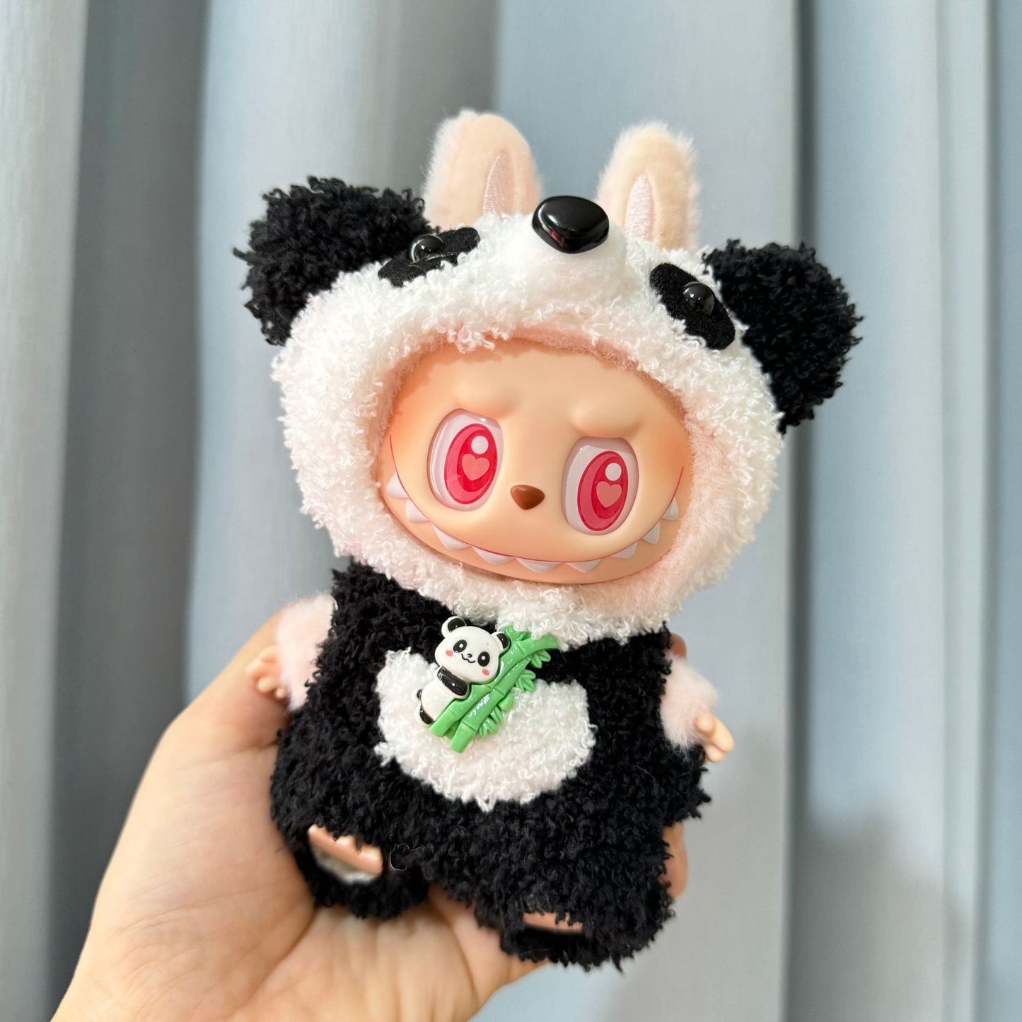 Clothes only] First and second generation Labubu clothes pendant Labubu sitting party baby clothes heart big-eared rabbit suit