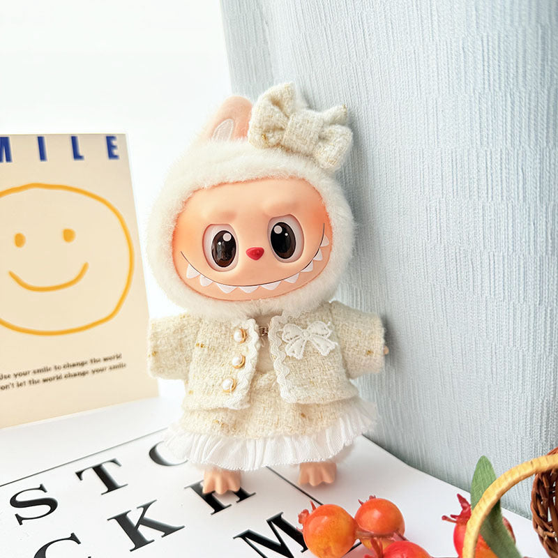 [Clothes only] 17cm Labubuwa clothes LABUBU blind box sitting party one, two, three generations of gold and purple joy clothes