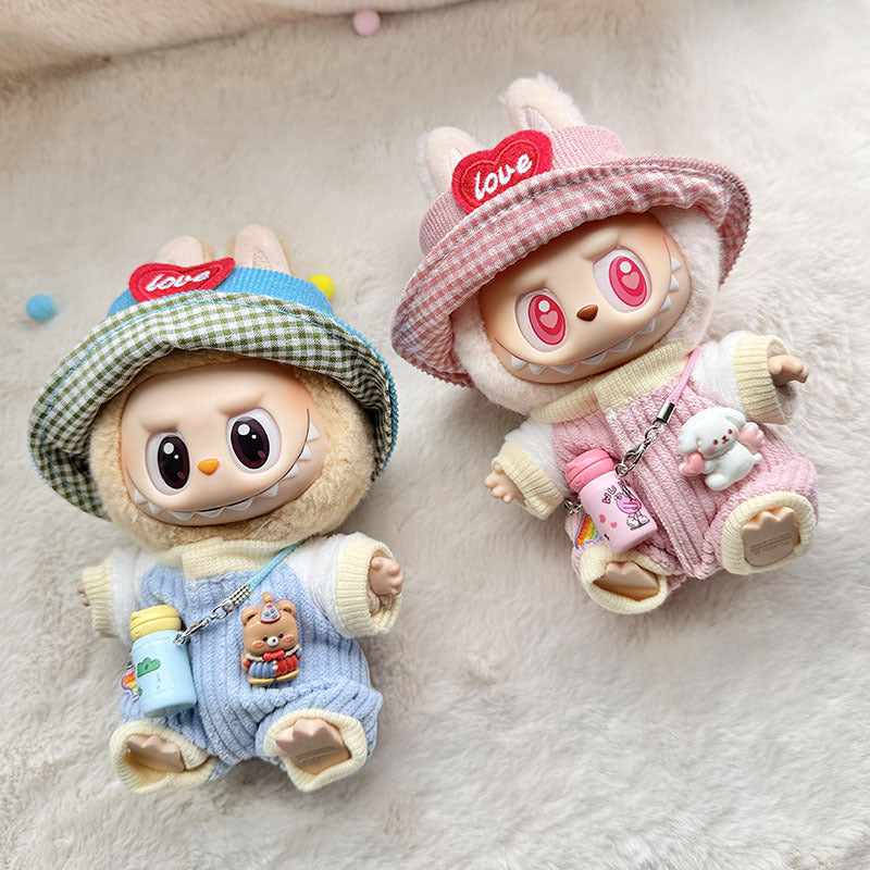 [Clothes only] First and second generation keychain Labubu clothes pendant Labubu love hat kettle climbing suit