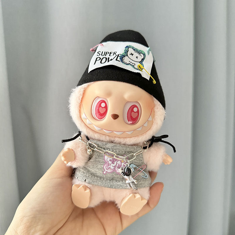 Clothes only] First/second generation Labubu clothes pendant Labubu sitting party baby clothes hip-hop women's tennis clothes