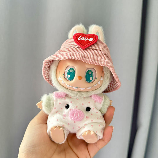 [Clothes only] First/second generation Labubu clothes pendant Labubu sitting party baby clothes powder point pig powder hat