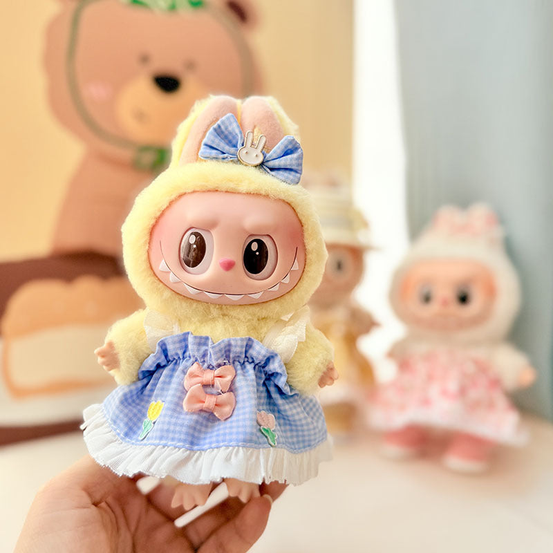 [Clothes only] First and second generation keychain Labubu clothes pendant Labubu baby clothes pastoral flower skirt cute