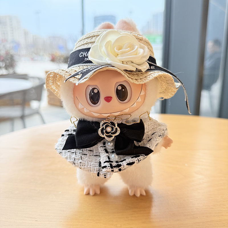 [Clothes only] First and second generation keychain Labubu clothes pendant Labubu pearl style small fragrant skirt women