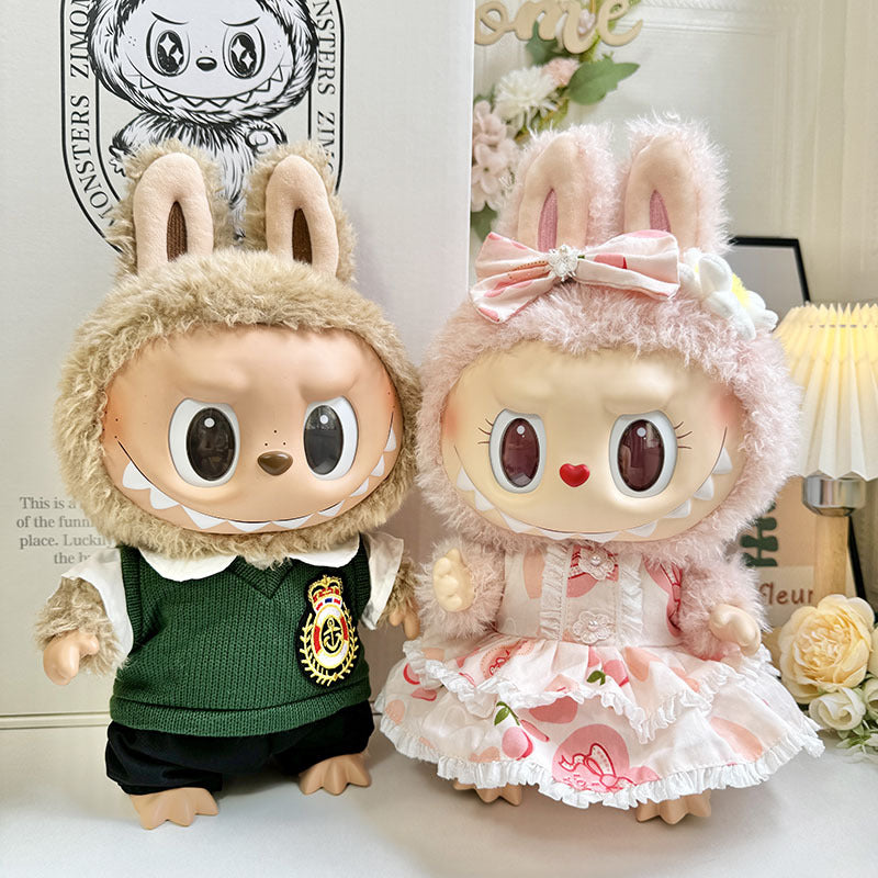 38Cm Labubu vinyl plush doll dress for Labubu doll dress MOKOKO sweetheart dress