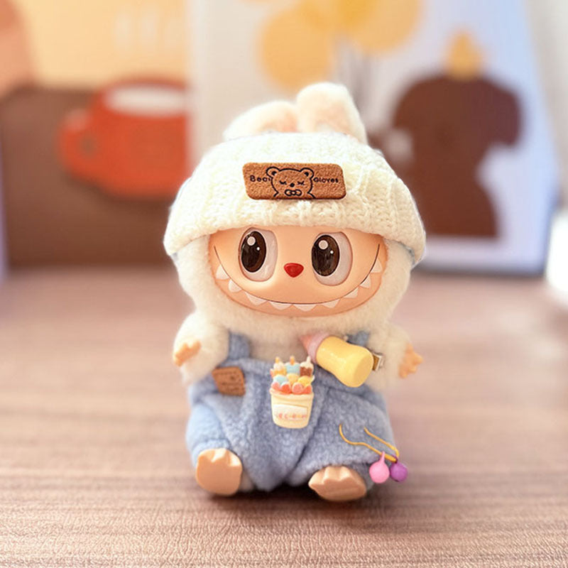 [Clothes only] One, two and three generations Labubu clothes pendant Labubu sitting baby clothes bottle overalls set cute