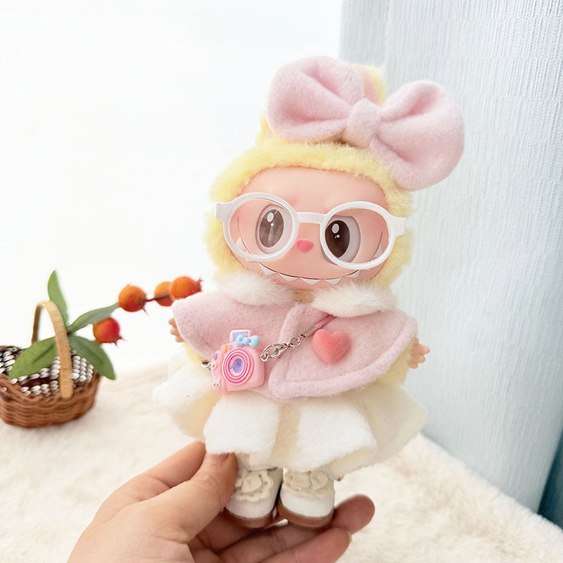 [Clothes only] First and second generation keychain Labubu clothes pendant Labubu baby clothes winter scarf hat set
