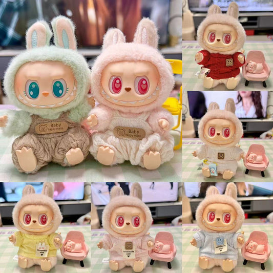 [Clothes only] First/second generation pendant Labubu clothes Labubu clothes sitting party baby clothes simple pin shirt cute