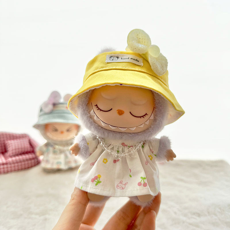[Clothes only] First and second generation Labubu clothes pendant Labubu sitting party baby clothes cherry rabbit skirt set