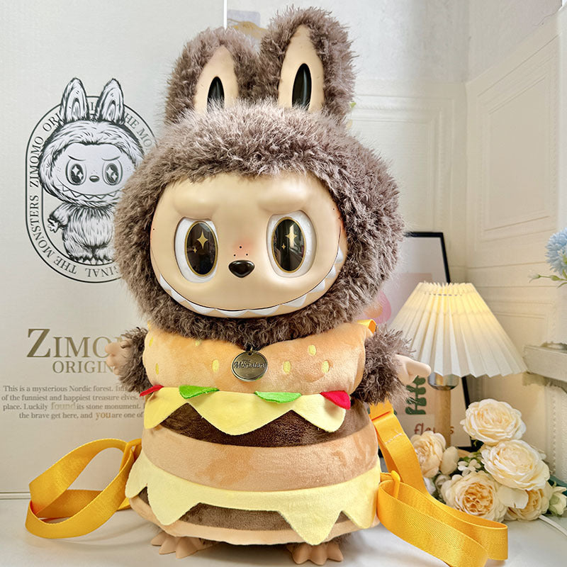 [Clothes for sale only] 58cm rabub clothes ZIMOMO baby clothes vinyl LABUBU clothes big burger backpack cute