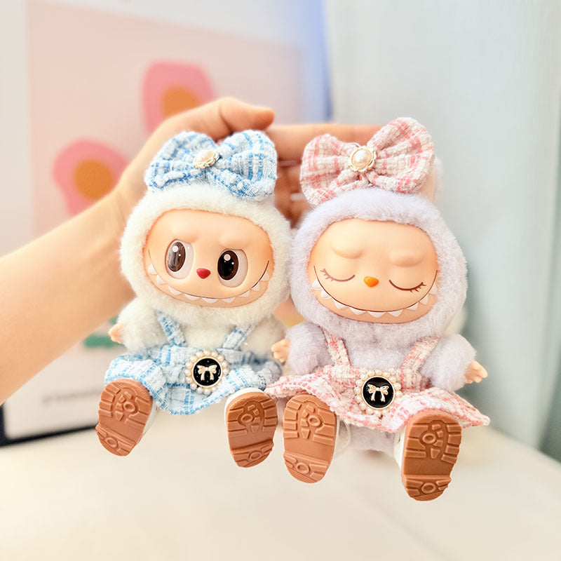 [Clothes only] First and second generation keychain Labubu clothes pendant Labubu baby clothes butterfly pearl fragrant skirt