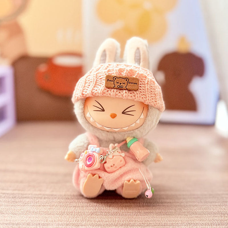 [Clothes only] One, two and three generations Labubu clothes pendant Labubu sitting baby clothes bottle overalls set cute