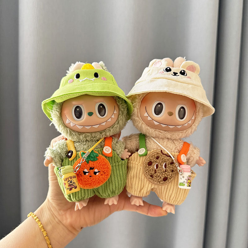 [Clothes only] First and second generation keychain Labubu clothes pendant Labubu pit strip fruit animal overalls cute