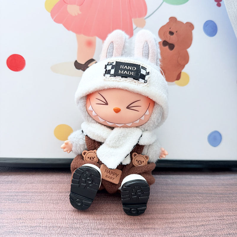 [Clothes only] First/second generation Labubu clothes pendant Labubu sitting party baby clothes bear plaid style clothes